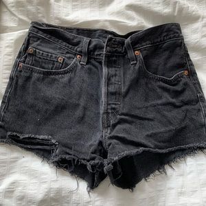 Levi’s 501 black high waisted shorts
